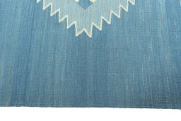Close-up detail of New Modern Design rug from Iran / Persia showing Wool weave