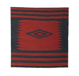 Full view of New Modern Design rug from Iran / Persia, 84 × 81 cm in Red tones