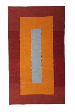 Full view of New Modern Design rug from Iran / Persia, 222 × 128 cm in Red tones