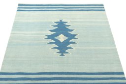 Close-up detail of New Modern Design rug from Iran / Persia showing Wool weave
