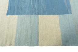 Close-up detail of New Modern Design rug from Iran / Persia showing Wool weave