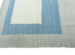 Close-up detail of New Modern Design rug from Iran / Persia showing Wool weave