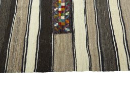 Close-up detail of New Modern Design rug from Iran / Persia showing Wool weave