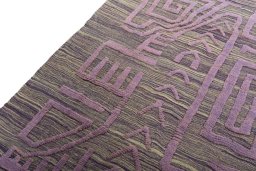 Surface texture of New Modern Design rug with natural Wool and intricate pattern