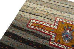 Surface texture of New Modern Design rug with natural Wool and intricate pattern