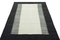 Close-up detail of New Modern Design rug from Iran / Persia showing Wool weave