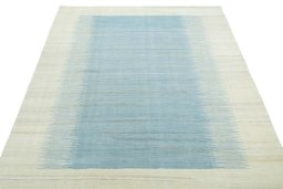 Close-up detail of New Modern Design rug from Iran / Persia showing Wool weave