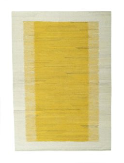 Full view of New Modern Design rug from Iran / Persia, 246 × 174 cm in Yellow tones