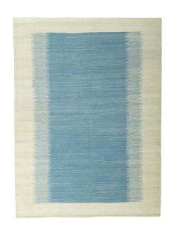 Full view of New Modern Design rug from Iran / Persia, 240 × 177 cm in Blue tones