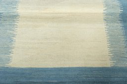 Full view of New Modern Design rug from Iran / Persia, 124 × 110 cm in Beige tones