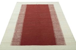 Close-up detail of New Modern Design rug from Iran / Persia showing Wool weave