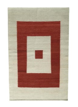 Full view of New Modern Design rug from Iran / Persia, 193 × 125 cm in Beige tones