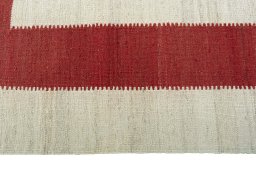 Close-up detail of New Modern Design rug from Iran / Persia showing Wool weave
