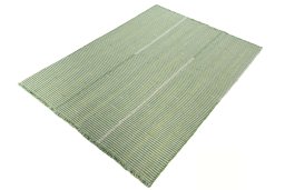 Corner detail of New Modern Design rug showing border pattern and Wool pile