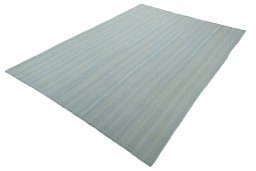 Corner detail of New Modern Design rug showing border pattern and Wool pile