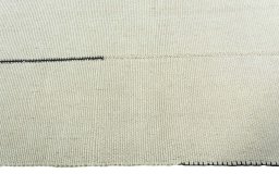 Close-up detail of New Modern Design rug from Iran / Persia showing Wool weave