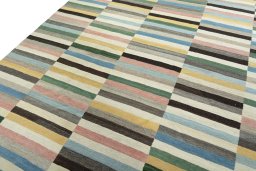 Surface texture of New Modern Design rug with natural Wool and intricate pattern