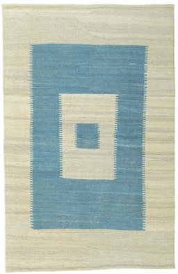Full view of New Modern Design rug from Turkey, 187 × 120 cm in Blue tones