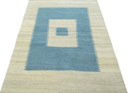 Close-up detail of New Modern Design rug from Turkey showing Wool weave
