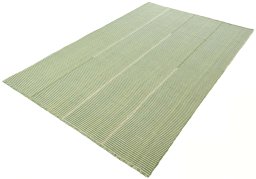 Corner detail of New Modern Design rug showing border pattern and Wool pile