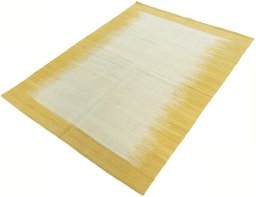 Corner detail of New Modern Design rug showing border pattern and Wool pile