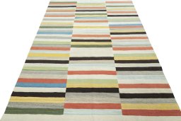 Close-up detail of New Modern Design rug from Turkey showing Wool weave