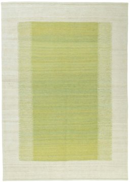 Full view of New Modern Design rug from Turkey, 216 × 153 cm in Green tones
