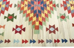 Close-up detail of New Modern Design rug from Turkey showing Wool weave