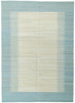 Full view of New Modern Design rug from Pakistan, 220 × 156 cm in Beige tones