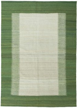 Full view of New Modern Design rug from Pakistan, 214 × 153 cm in Beige tones