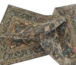 Full view of New Farahan rug from Pakistan, 124 × 79 cm in Gray tones