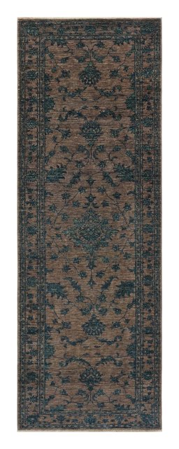 Full view of New Farahan rug from Pakistan, 239 × 83 cm in Brown tones