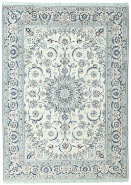 Full view of 2000s Nain rug from Iran / Persia, 348 × 250 cm in Beige tones
