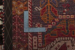 Surface texture of 2000s Shiraz rug with natural Wool and intricate pattern