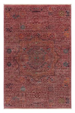 Full view of New Mamluk rug from Pakistan, 121 × 79 cm in Red tones