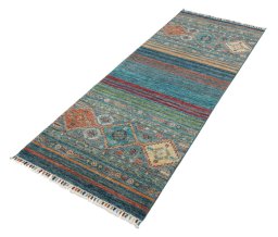 Close-up detail of New Samarkand rug from Pakistan showing Wool weave
