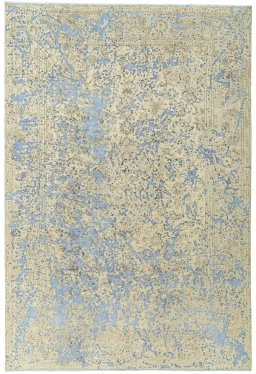 Full view of 1950s Vintage rug from Pakistan, 352 × 239 cm in Blue tones
