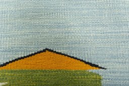 Backside of handmade New Kilim Dastan rug showing knot structure and weave density