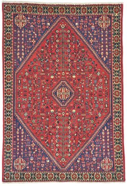 Full view of New Abadeh rug from Iran / Persia, 153 × 105 cm in Red tones