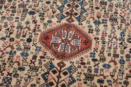 Surface texture of 2000s Abadeh rug with natural Wool and intricate pattern