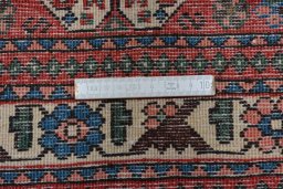 Close-up detail of 2000s Abadeh rug from Iran / Persia showing Wool weave