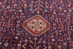 Close-up detail of 2000s Abadeh rug from Iran / Persia showing Wool weave