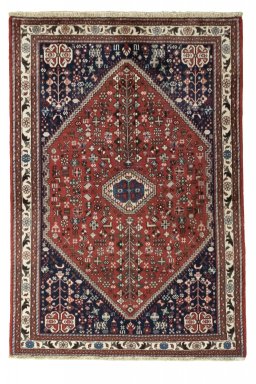 Full view of New Abadeh rug from Iran / Persia, 152 × 106 cm in Red tones