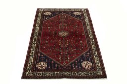 Surface texture of 2000s Abadeh rug with natural Wool and intricate pattern