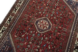Backside of handmade 2000s Abadeh rug showing knot structure and weave density