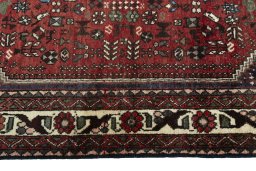 Full view of 2000s Abadeh rug from Iran / Persia, 149 × 100 cm in Red tones