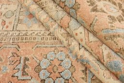 Corner detail of 1920s Afshar rug showing border pattern and Wool pile
