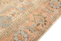 Close-up detail of 1920s Afshar rug from Iran / Persia showing Wool weave