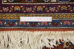 Full view of 1990s Ardebil rug from Iran / Persia, 289 × 188 cm in Brown tones