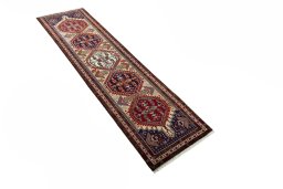 Close-up detail of 2000s Ardebil rug from Iran / Persia showing Wool weave